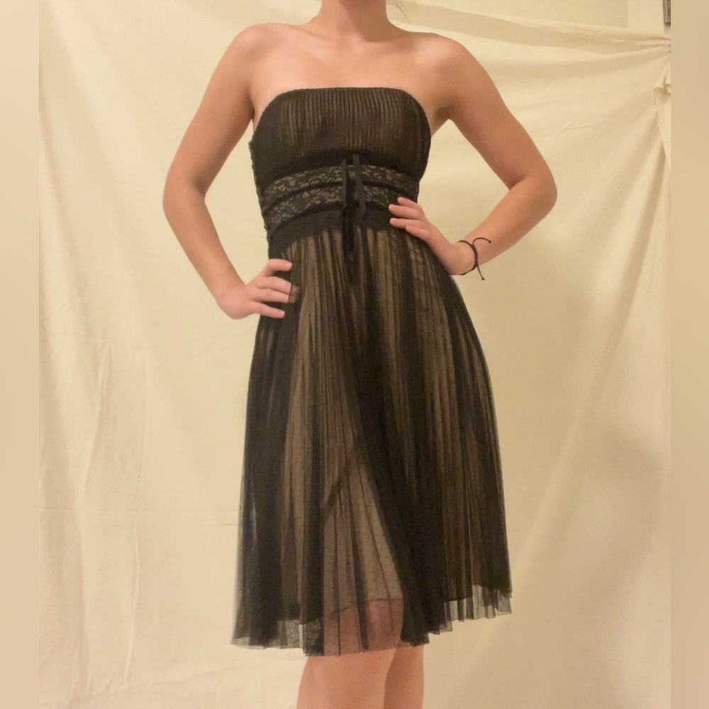 Grunge off the shoulder, Lacey mini dress Betsy Johnson